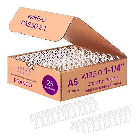 Caixa wire-o 1 1/4 - 25 unidades - 16 aneis - A5