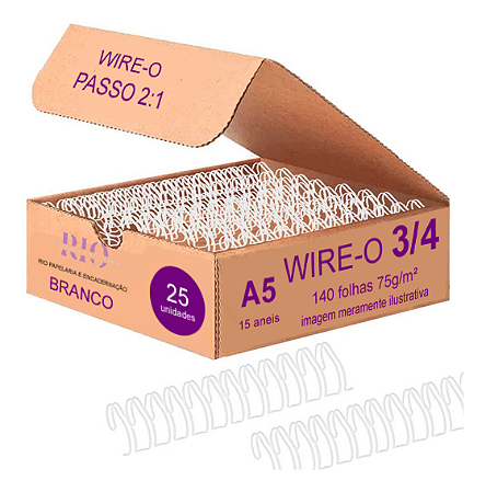 Caixa wire-o 3/4 - 25 unidades - 16 ANEIS - A5