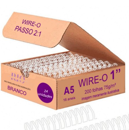 Caixa wire-o 1'' - 24 unidades - 16 ANEIS - A5
