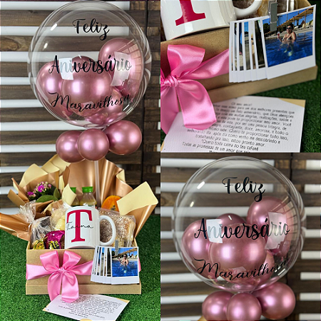 Cesta Café da Manha Doce Encanto com Xícara e Balão