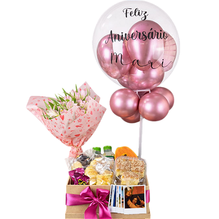 Café da Manhã Doce Encanto com Bouquet de Astromélia