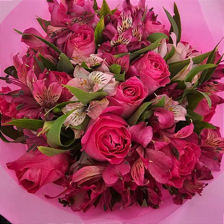 Buquê Misto Rosas e Astromelias