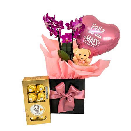 Mini orquídea com Ferrero Rocher 8 unidades