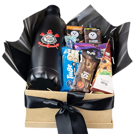 Cesta Café da Manhã Fitness com Garrafa Personalizada