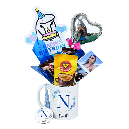 Kit Caneca Personalizada Com Chaveiro e Tira de Fotos