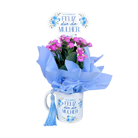 Kit Caneca Personalizada Com Mini Flor