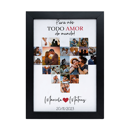 Quadro Com Fotos Coração
