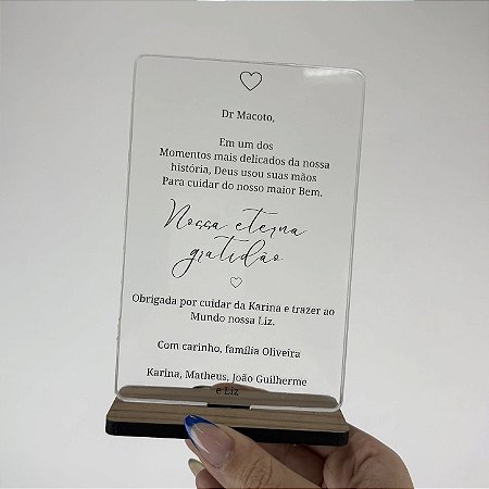 Placa Acrílico Personaliza