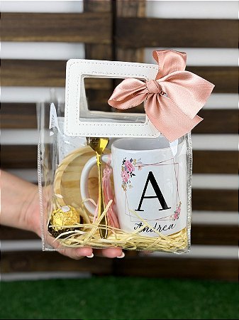 Kit Caneca Personalizada Com Suporte E Colherinha