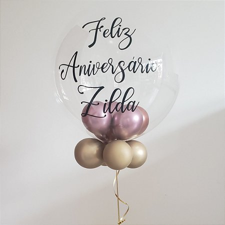 Balão Bubble Personalizado com Hélio - Caixa e Festa