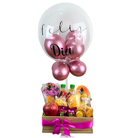 Cesta Café da Manhã Doce da Manhã Com Balão Bubble