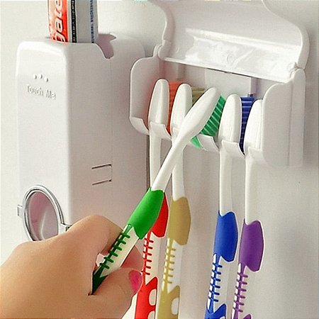 Suporte para Escova e Dispenser de Pasta de Dente