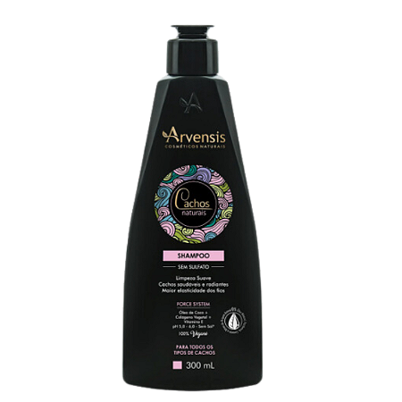 Shampoo Cachos Naturais sem Sulfato 300ml Arvensis