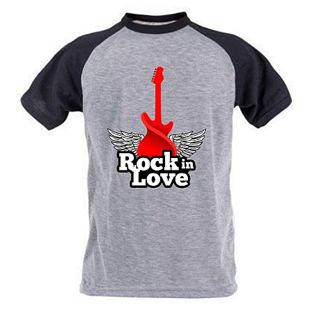 Camiseta Cinza Masculina Rock in Love