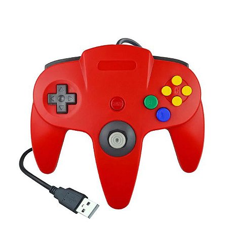 Controle Usb Pc Emulador Nintendo 64 N64 Translúcido Cores