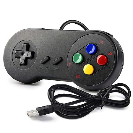 Controle Manete Joystick Super Nintendo Snes USB para PC Computador Vídeo  Game Retro Premium - Temos Uai Variedades