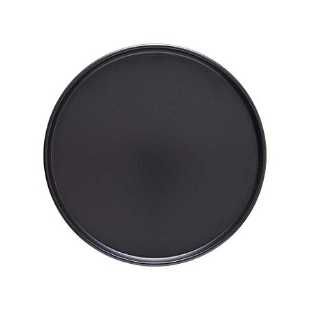 Prato sobremesa de cerâmica Edge preto
