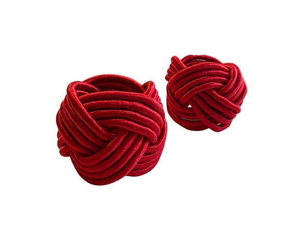 Conjunto com 4 porta-guardanapos Traccia vermelho