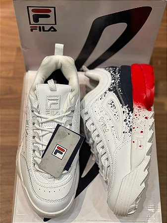 Fila disruptor cheap white red