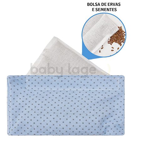 Bolsa Faixa térmica  para cólica bebê tipo cinta com velcro (Azul) - Papi