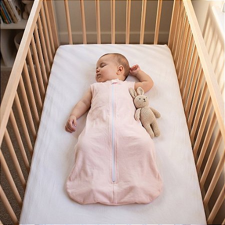 Saco de Dormir Bebê Malha 100% Algodão Rosa Bebê Tam. P (0 a 8 meses)