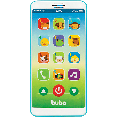 Baby Phone Telefone Celular Brinquedo Musical e Educativo para bebês e crianças (Azul) Buba - Cód. 6841