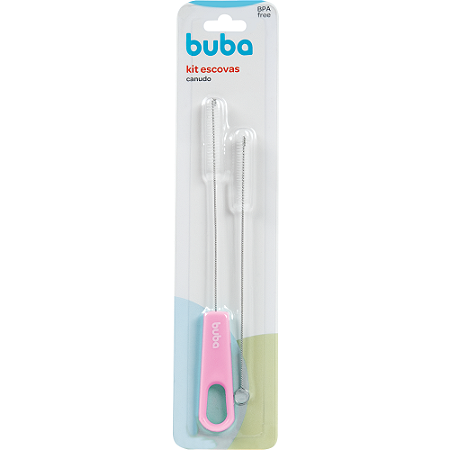 Escovinha Escova Para Limpeza de Canudos (Rosa) Buba c/ 2 un - Cód. 09735