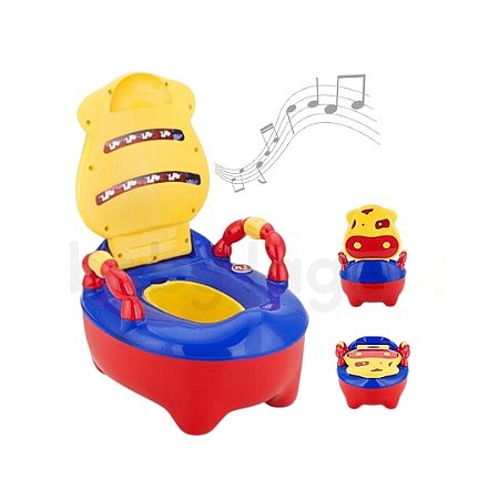 Troninho Penico Infantil Musical Fazendinha (Azul, Amarelo e Vermelho) - Prime Baby