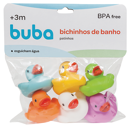 Patinho de banho Brinquedinho de Banho (Colorido) Buba c/ 6 uni - Cód. 09683