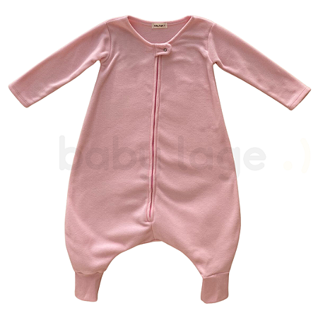 Saco Saquinho de Dormir Bebê Com Manga e Pézinho (Sleep Bag) Cobertor de Vestir Soft (Rosa) Tam. G