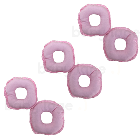 Kit 3 Pares - Rosquinhas para seios amamentação Lavável (rosa) c/ 6 uni