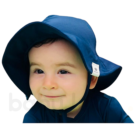 Chapéu de praia piscina proteção uv infantil bebê (Azul marinho)