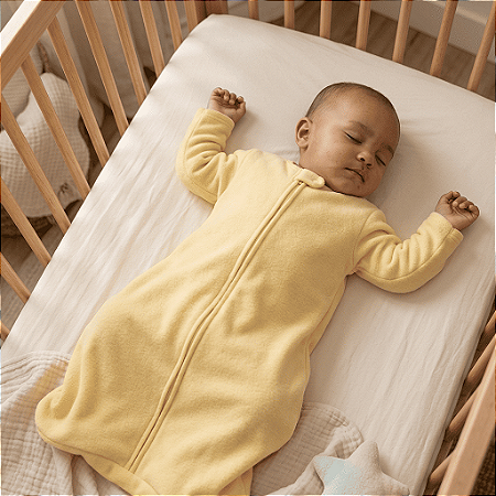 Saco de Dormir Bebê Soft com Manga Amarelo Tam. P (0 a 8 meses)