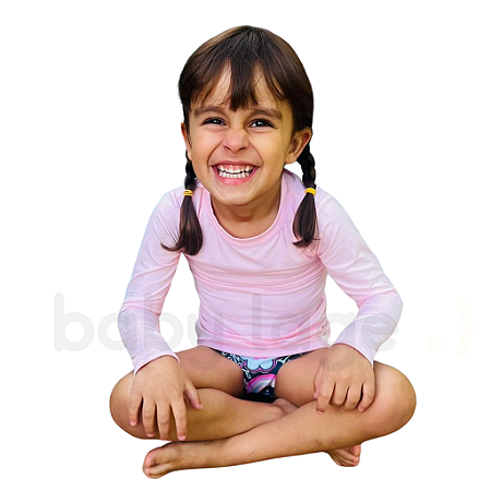 Camiseta UV Manga Longa Bebê e Infantil FPU 50+ Rosa claro