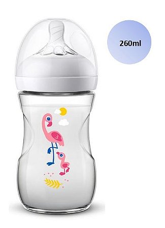 Mamadeira Avent Pétala Anticólica 260ml (Flamingo) linha animais - SCF070/21 - Philips Avent