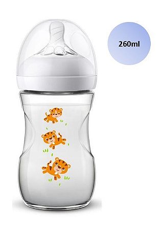 Mamadeira Avent Pétala Anticólica 260ml (Tigre) linha animais - SCF070/20 - Philips Avent