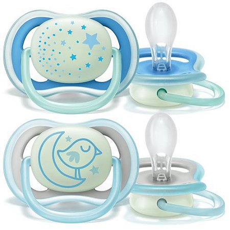 Chupeta Avent Ultra Air Night (Brilha no escuro) 6 a 18 meses Dupla (pack com 2 uni) - SCF376/21 - Philips Avent