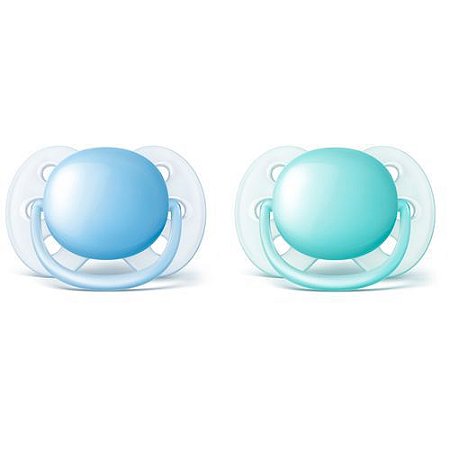 Chupeta Avent Ultra Soft 0 a 6 meses (pack com 2 uni) azul e verde - SCF212/20 - Philips Avent