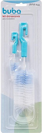 Escova de mamadeira Kit 2 peças (Azul) - Buba - Cód. 5412