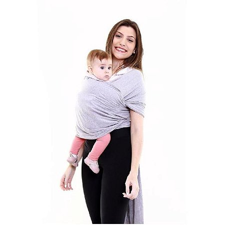 Sling wrap 100% algodão Sling para carregar bebê (cinza mescla) - Kababy