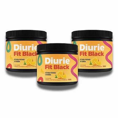 DiurieFit Black 150g - Kit com 3 Potes