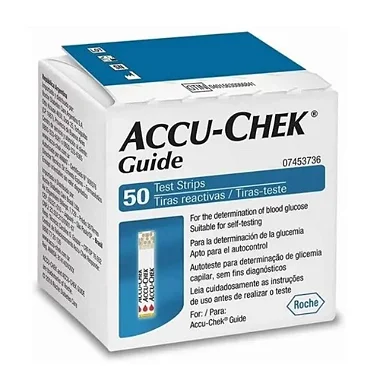Caixa com 50 Tiras Accu-Chek Guide para Medição de Glicose