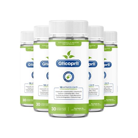 Glicopril - Kit com 5 Frascos (150 Cápsulas)