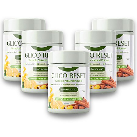 Glico Reset 90g: Kit com 5 Frascos