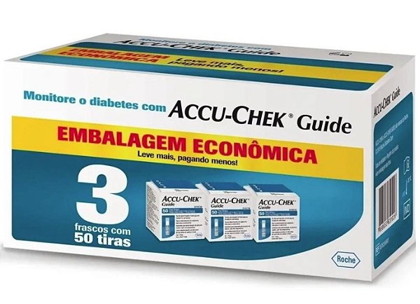 Tiras Accu Chek Guide - Kit Com 3 Caixas (150 Tiras)