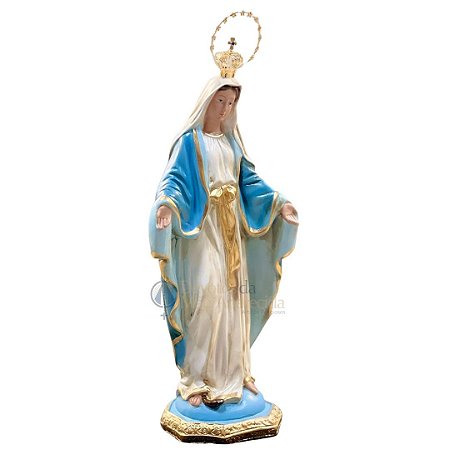 Nossa Senhora Das Graças 40cm Pó de Mármore com Coroa Folheada