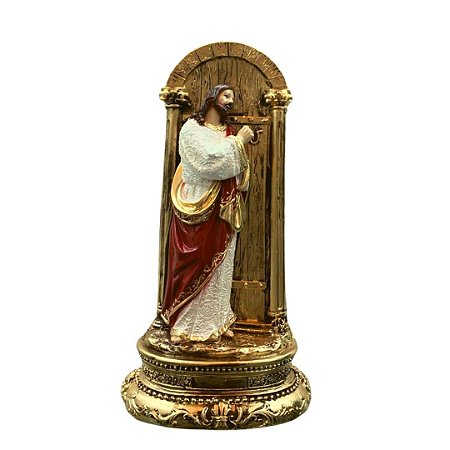 Jesus Bate A Porta Envernizado (30cm)