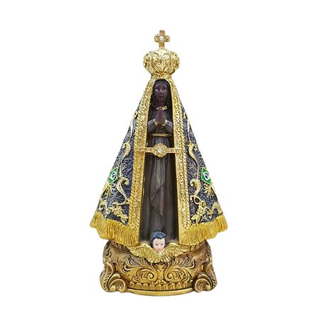 Nossa Senhora Aparecida De Resina Italiana Que Reza (25 Cm)