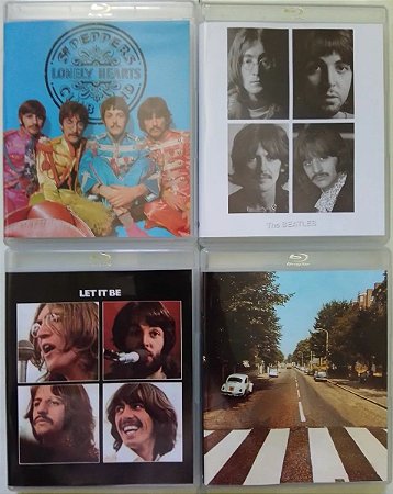4 Blu-rays Audio Beatles: Sgt. Peppers, Branco, Abbey Road e Let It Be