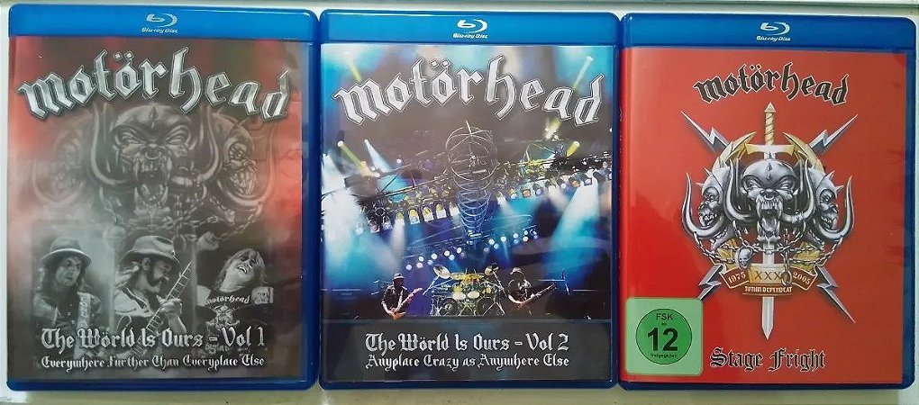 3 Blu-rays Motorhead World Is Ours Vol.1, Vol.2 E Stage Fright